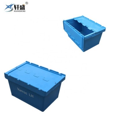 60L hard warehouse and logistics plastic totes stackable plastic moving box