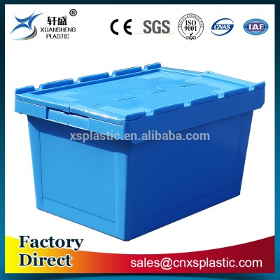 Hot sale stackable and nestable plastic crate box with lid