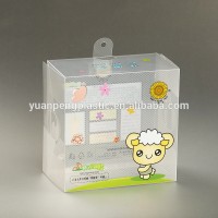 Clear texture PP folding box with custom logo waterproof and easy folding PP folding box with hanger for toy display